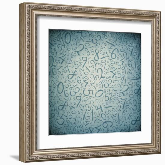 Simple Handwrited Numbers On Cell Paper-pashabo-Framed Art Print