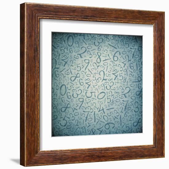 Simple Handwrited Numbers On Cell Paper-pashabo-Framed Art Print