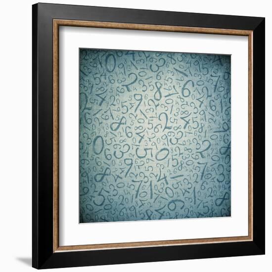 Simple Handwrited Numbers On Cell Paper-pashabo-Framed Art Print