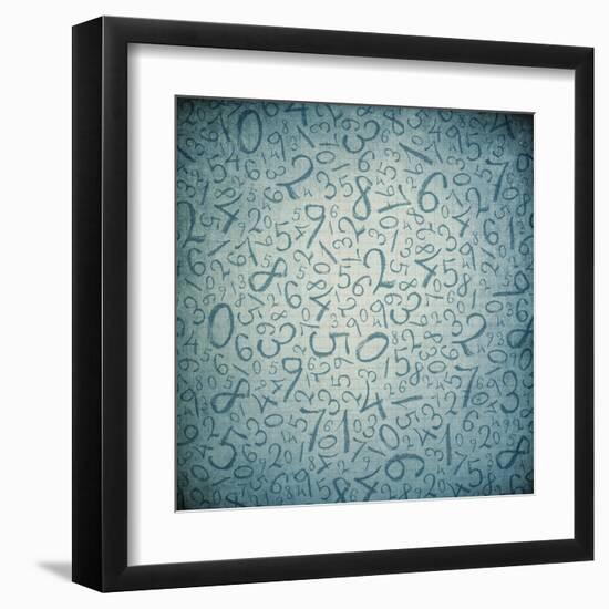 Simple Handwrited Numbers On Cell Paper-pashabo-Framed Art Print