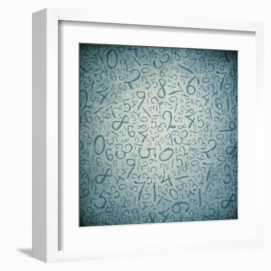 Simple Handwrited Numbers On Cell Paper-pashabo-Framed Art Print