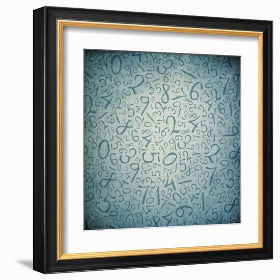 Simple Handwrited Numbers On Cell Paper-pashabo-Framed Art Print