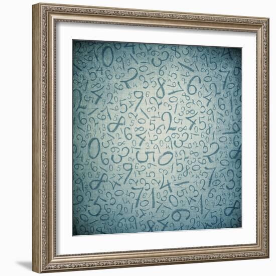 Simple Handwrited Numbers On Cell Paper-pashabo-Framed Premium Giclee Print