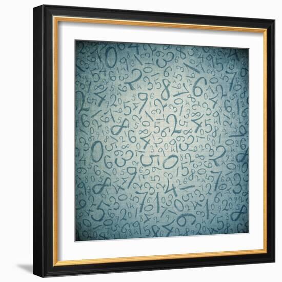 Simple Handwrited Numbers On Cell Paper-pashabo-Framed Art Print