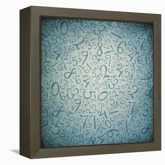 Simple Handwrited Numbers On Cell Paper-pashabo-Framed Stretched Canvas