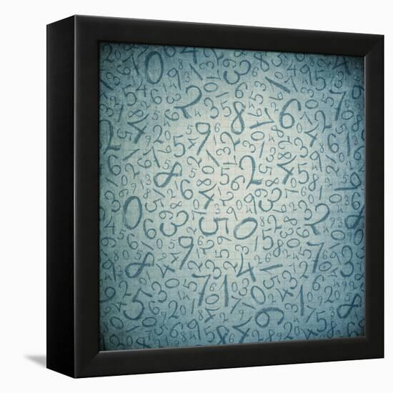 Simple Handwrited Numbers On Cell Paper-pashabo-Framed Stretched Canvas