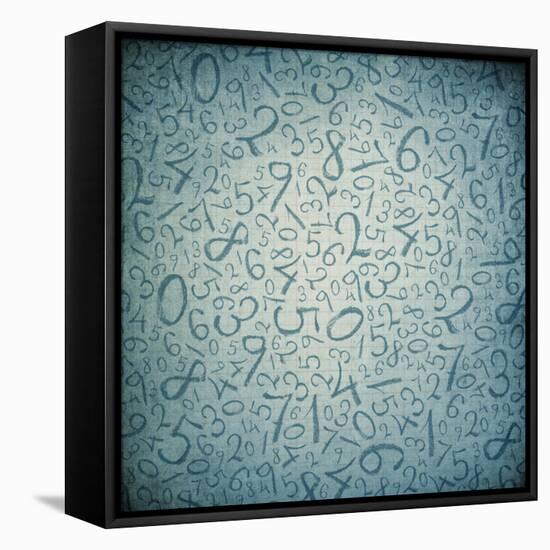 Simple Handwrited Numbers On Cell Paper-pashabo-Framed Stretched Canvas