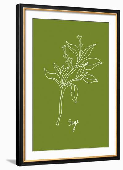 Simple Herb - Sage-Clara Wells-Framed Giclee Print