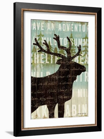 Simple Living Elk Script-Michael Mullan-Framed Art Print