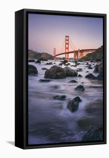 Simple Peaceful Morning Shore, Golden Gate Bridge, San Francisco-Vincent James-Framed Premier Image Canvas