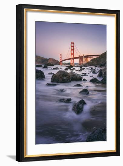 Simple Peaceful Morning Shore, Golden Gate Bridge, San Francisco-Vincent James-Framed Photographic Print