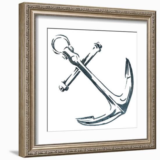 Simple Sketched Anchor-OnRei-Framed Art Print