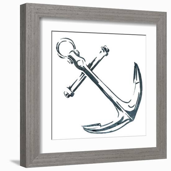 Simple Sketched Anchor-OnRei-Framed Art Print