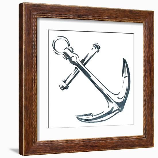 Simple Sketched Anchor-OnRei-Framed Art Print