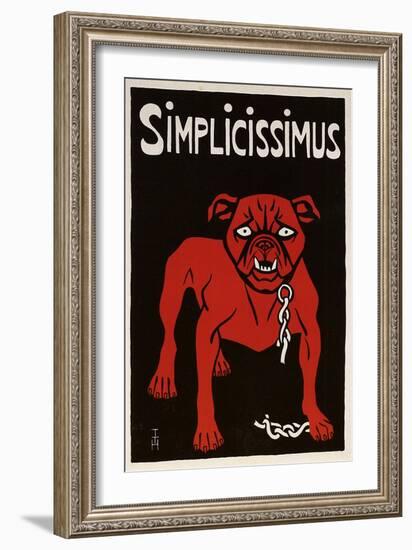 Simplicissmus Bulldog-Thomas Theodor Heine-Framed Art Print