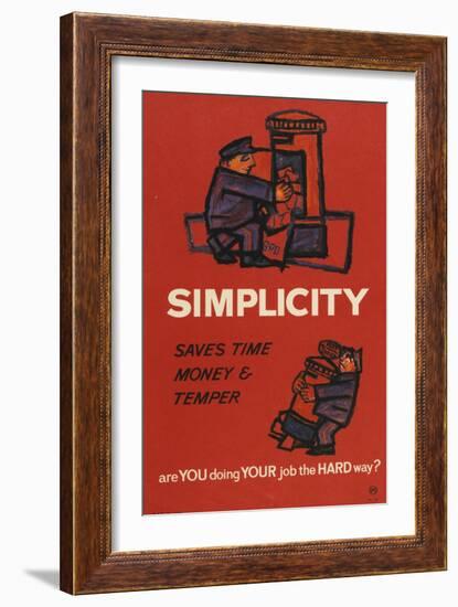 Simplicity Saves Time Money and Temper-null-Framed Art Print