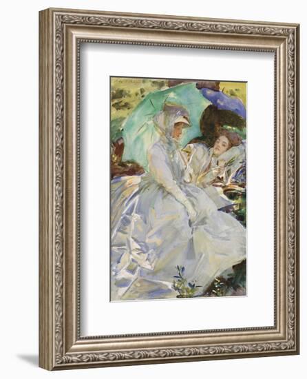 Simplon Pass: Reading, about 1911-John Singer Sargent-Framed Art Print