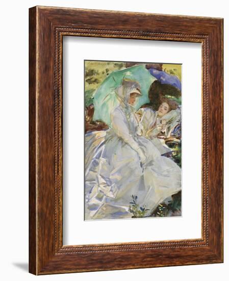 Simplon Pass: Reading, about 1911-John Singer Sargent-Framed Art Print