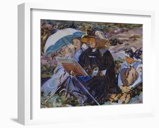 Simplon Pass: The Lesson-John Singer Sargent-Framed Giclee Print