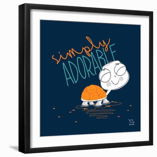 Simply Adorable-Blue Fish-Framed Art Print