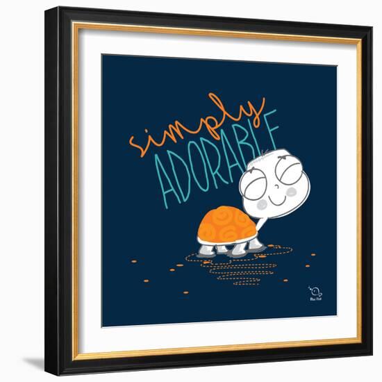 Simply Adorable-Blue Fish-Framed Art Print