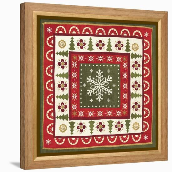 Simply Christmas Tiles II-Veronique Charron-Framed Stretched Canvas