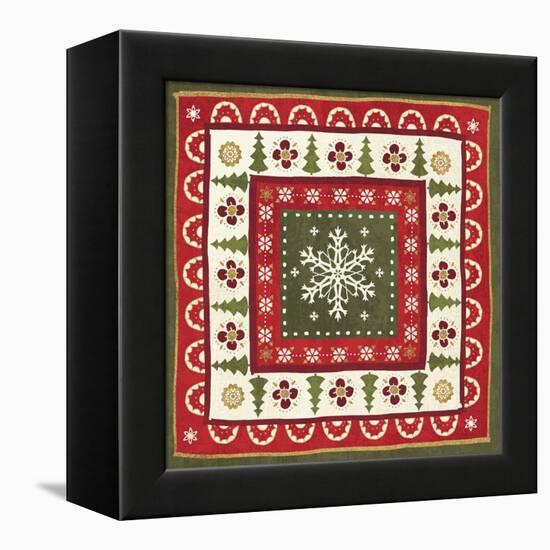 Simply Christmas Tiles II-Veronique Charron-Framed Stretched Canvas