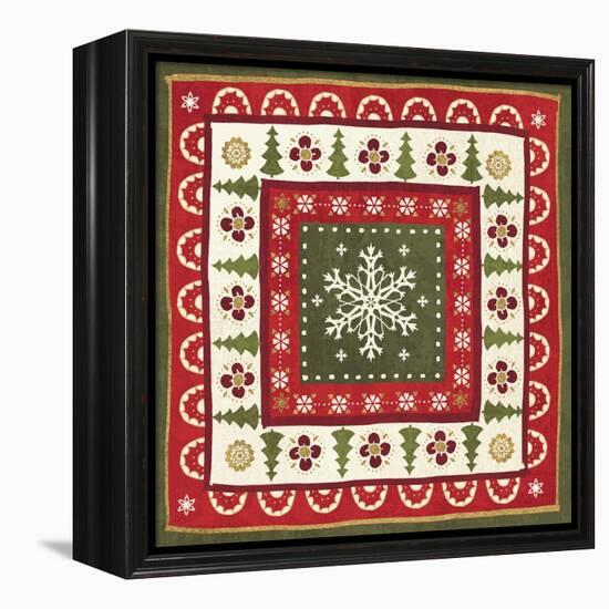 Simply Christmas Tiles II-Veronique Charron-Framed Stretched Canvas