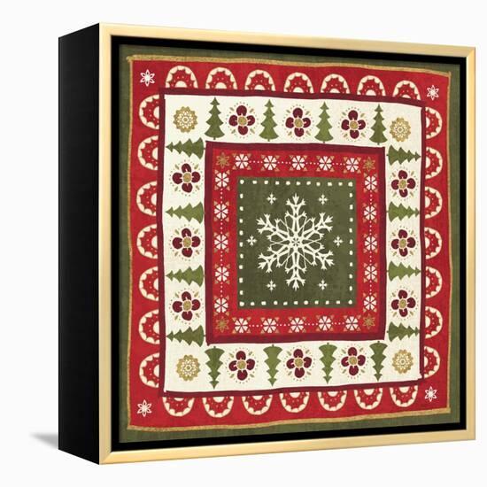 Simply Christmas Tiles II-Veronique Charron-Framed Stretched Canvas