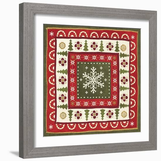 Simply Christmas Tiles II-Veronique Charron-Framed Art Print