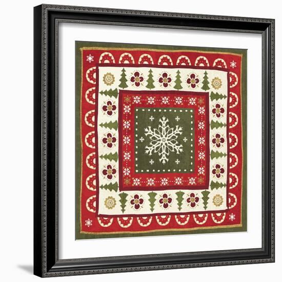 Simply Christmas Tiles II-Veronique Charron-Framed Art Print