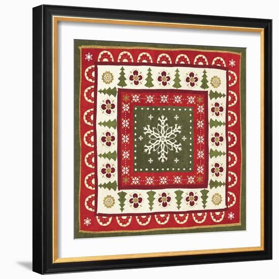 Simply Christmas Tiles II-Veronique Charron-Framed Art Print