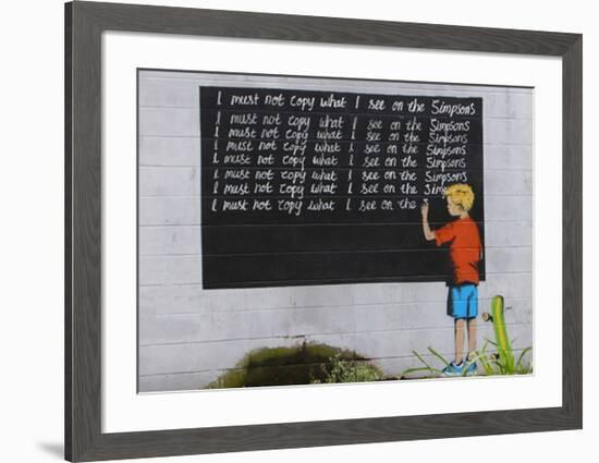 Simpsons-Banksy-Framed Giclee Print