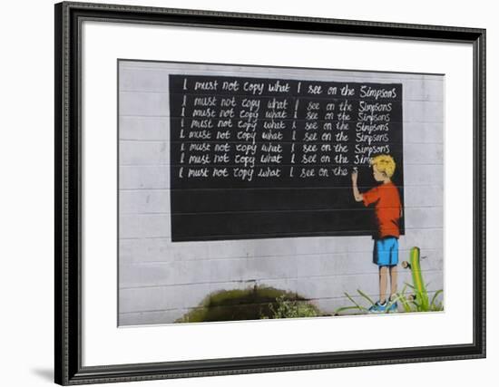 Simpsons-Banksy-Framed Giclee Print