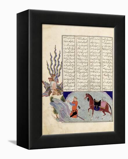 Simurgh Offers Zal, the Father of Roustem, to Sam, the Grandfather of Roustem, from the 'shahnama-null-Framed Premier Image Canvas