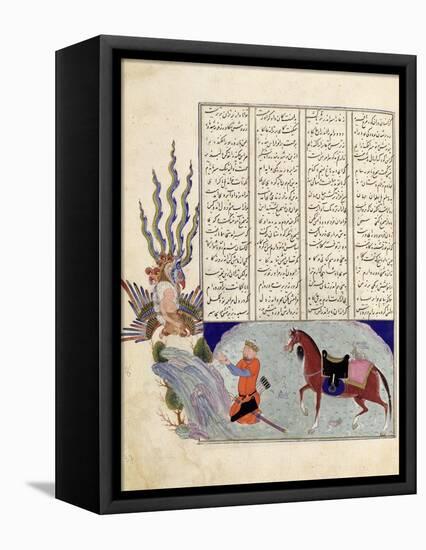 Simurgh Offers Zal, the Father of Roustem, to Sam, the Grandfather of Roustem, from the 'shahnama-null-Framed Premier Image Canvas