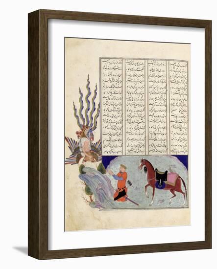 Simurgh Offers Zal, the Father of Roustem, to Sam, the Grandfather of Roustem, from the 'shahnama-null-Framed Giclee Print