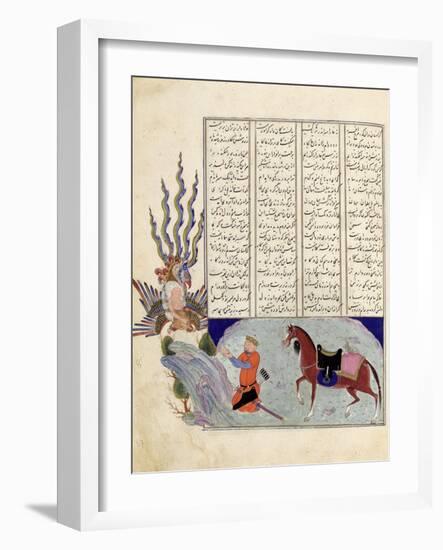 Simurgh Offers Zal, the Father of Roustem, to Sam, the Grandfather of Roustem, from the 'shahnama-null-Framed Giclee Print