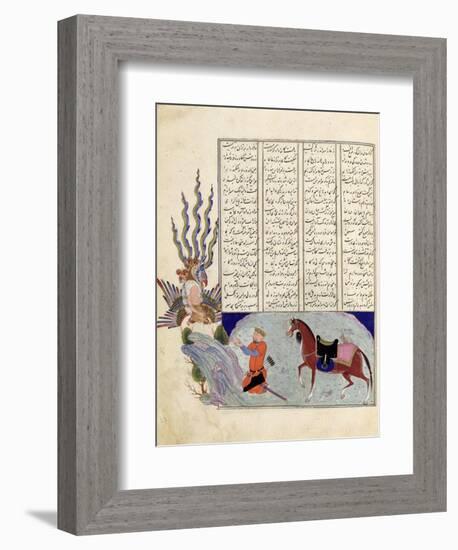 Simurgh Offers Zal, the Father of Roustem, to Sam, the Grandfather of Roustem, from the 'shahnama-null-Framed Giclee Print