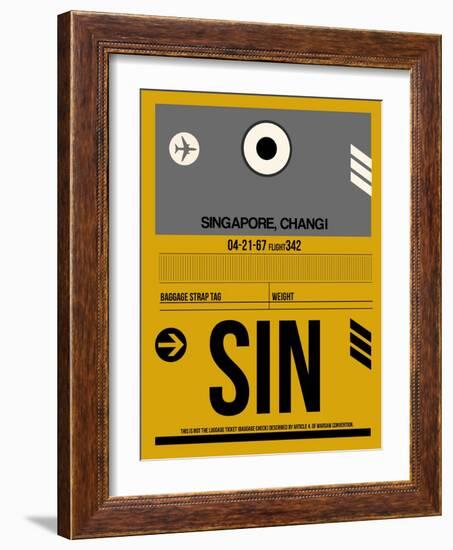 SIN Singapore Luggage Tag I-NaxArt-Framed Art Print