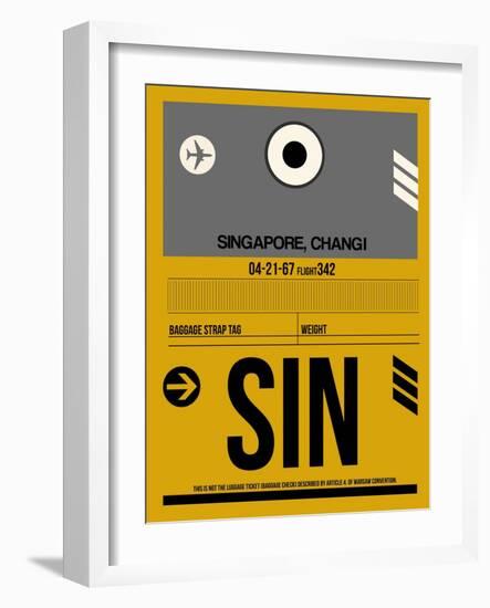 SIN Singapore Luggage Tag I-NaxArt-Framed Art Print