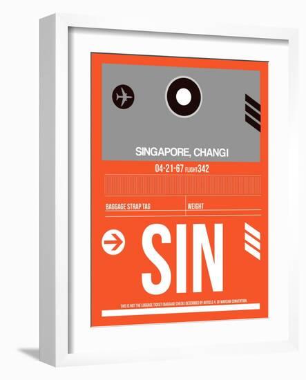 SIN Singapore Luggage Tag II-NaxArt-Framed Art Print