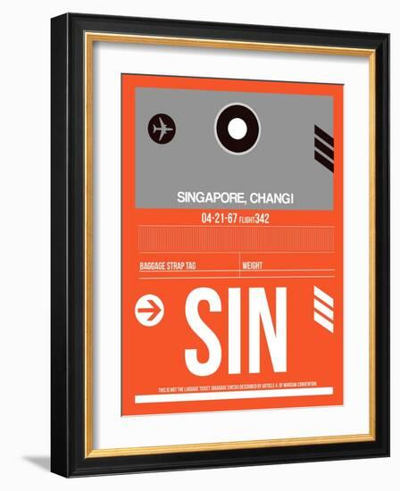 SIN Singapore Luggage Tag II-NaxArt-Framed Art Print