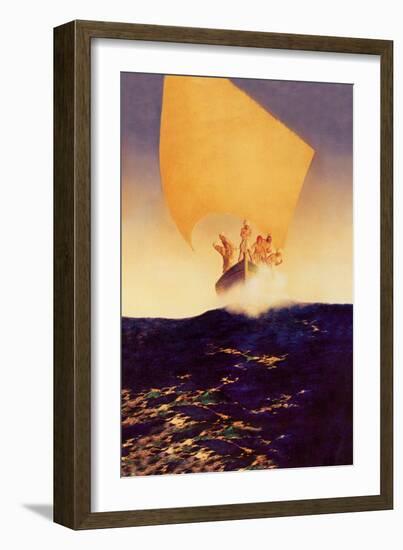 Sinbad and His Seven Brothers-Maxfield Parrish-Framed Art Print