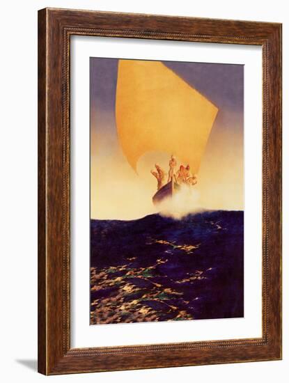 Sinbad and His Seven Brothers-Maxfield Parrish-Framed Art Print