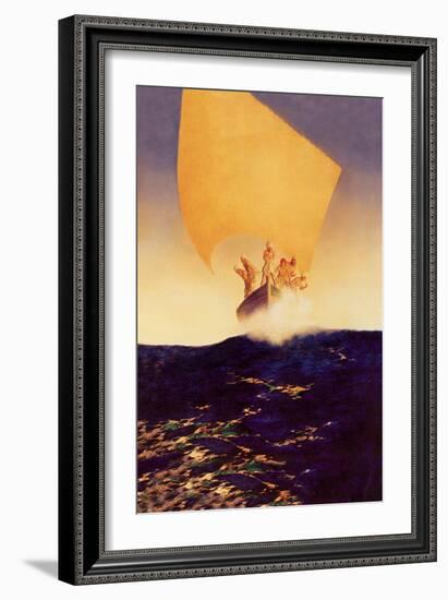 Sinbad and His Seven Brothers-Maxfield Parrish-Framed Art Print