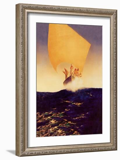 Sinbad and His Seven Brothers-Maxfield Parrish-Framed Art Print