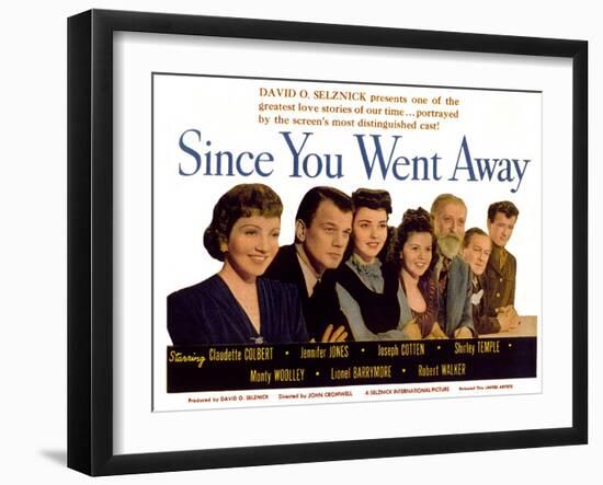 Since You Went Away, Claudette Colbert, Joseph Cotten, Jennifer Jones, and Shirley Temple, 1944-null-Framed Art Print