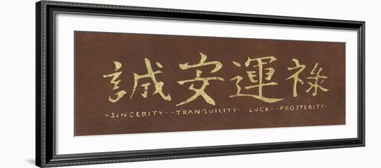 Sincerity Tranquility Luck Prosperity-Kristin Emery-Framed Art Print