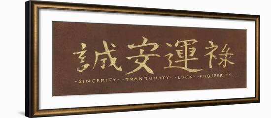 Sincerity Tranquility Luck Prosperity-Kristin Emery-Framed Art Print